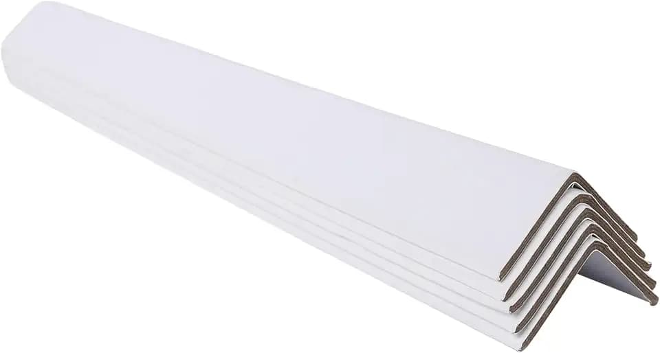 Cardboard Edge Protector 2” X 2” X 48”, Pack of 100 – Cardboard Corner Protectors for Shipping White V-Board Pallet Corner Protectors