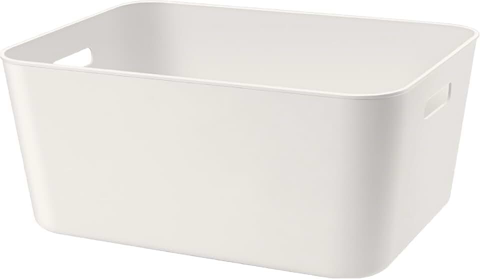 Set Of 2 Plastic Storage Bins,14.5x10.2x6.3 Versatile Kitchen Pantry Organization and Storage,for Plastic Storage Container Under Bed,Under Sink Bathroom Organizer (White, 2 XL.)