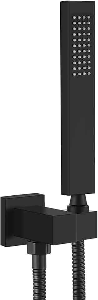 Heyalan SUS304 Handheld Shower Set with Hose & Wall Holder, Matte Black