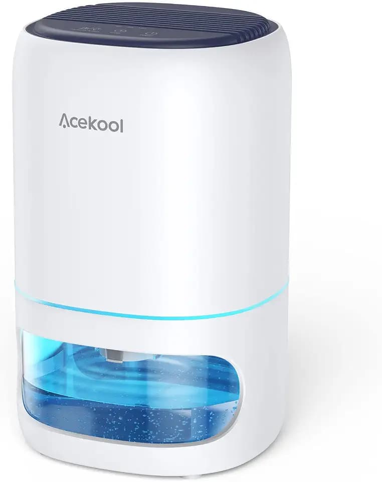 Acekool 35oz Dehumidifier Small Dehumidifier 2 in 1 with 7 Colorful Lights, Low Energy Portable Small Air Dehumidifiers for Home Bedroom Bathroom, Auto-off & Timer Function, Ultra Quiet 25dB, White