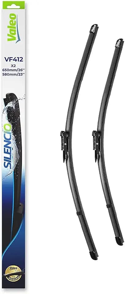 Valeo Silencio 2x Wischerblätter VF412 - Vorne - 650 mm / 580 mm | Set mit 2 Flachbalkenwischern, Originalersatz, 574325