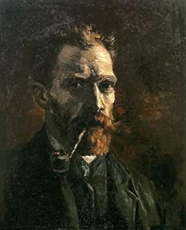 Posterazzi Self Portrait With Pipe Poster Print by Vincent Van Gogh, (11 x 14)
