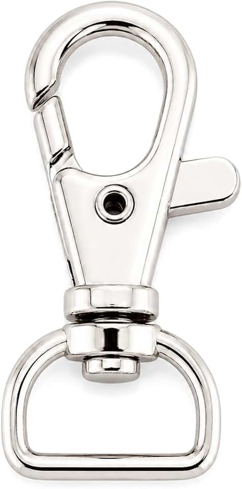CRAFTMEMORE Swivel Lobster Claw Clasps Classic Trigger Snap Hooks CS10 Purse Landyard Clip (1/2 Inch, Silver, 10 Pieces)