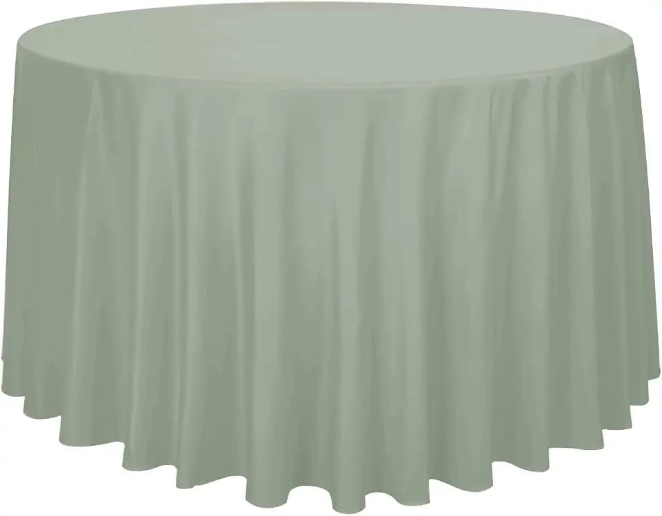 Obstal 210GSM Round Table Cloth, Sage Green, 108 Inch Diameter