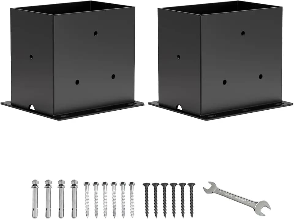 2 Pcs 4"×4" Post Base|Inner Size (3.6" x5.6“)|
