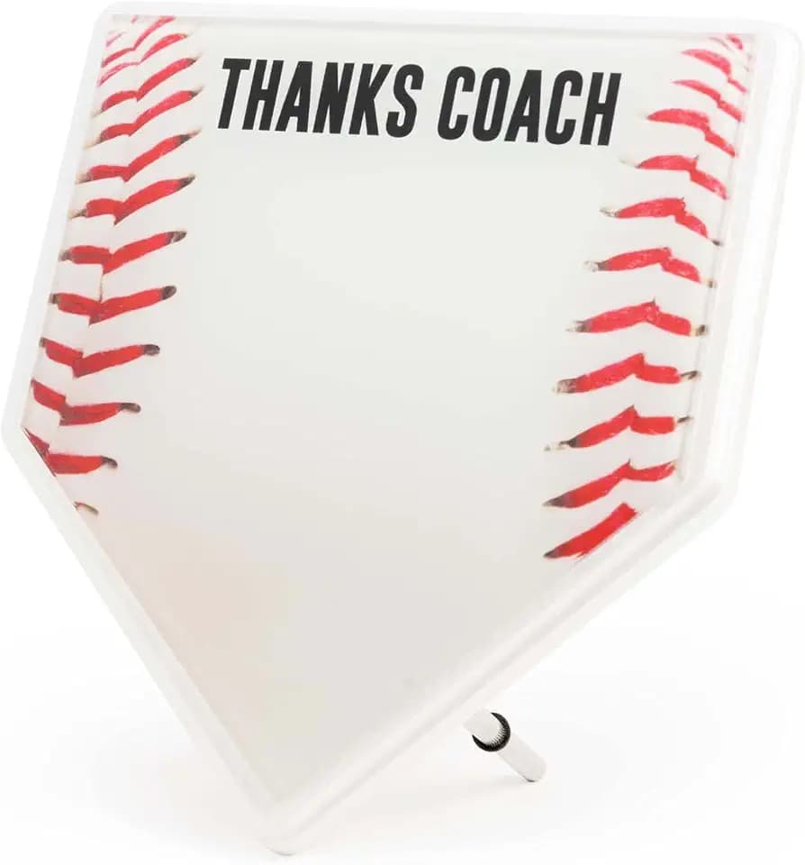 ChalkTalkSPORTS Baseball Coach Gift - Home Plate Plaque - Autograph Ready