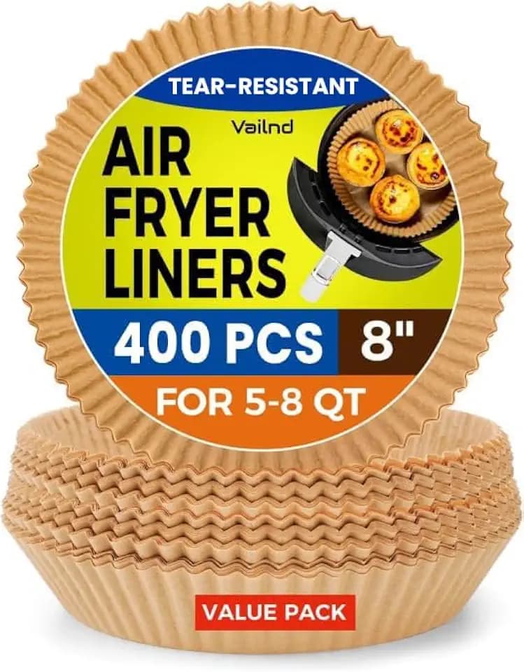 400Pcs 8 Inch Round Air Fryer Liners Disposable for 5-8QT, AirFryer Basket