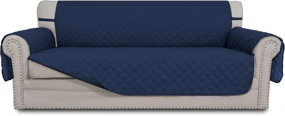 Easy-Going Reversible Couch Cover, 3 Cushion Sofa, X-Large, Navy/Navy