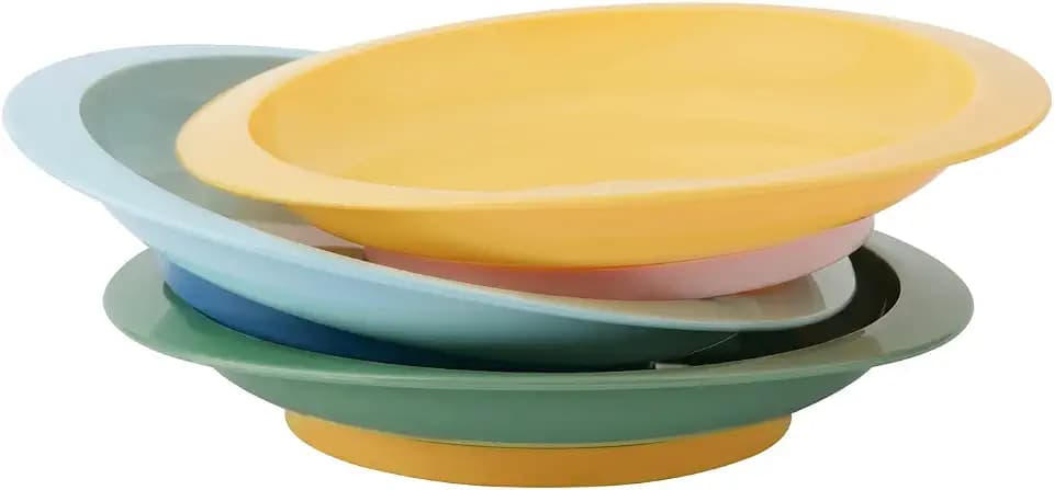 Badabulle Baby Teller mit Saugnapf - 3er Set, Rutschfest, Esslernteller, Multicolor