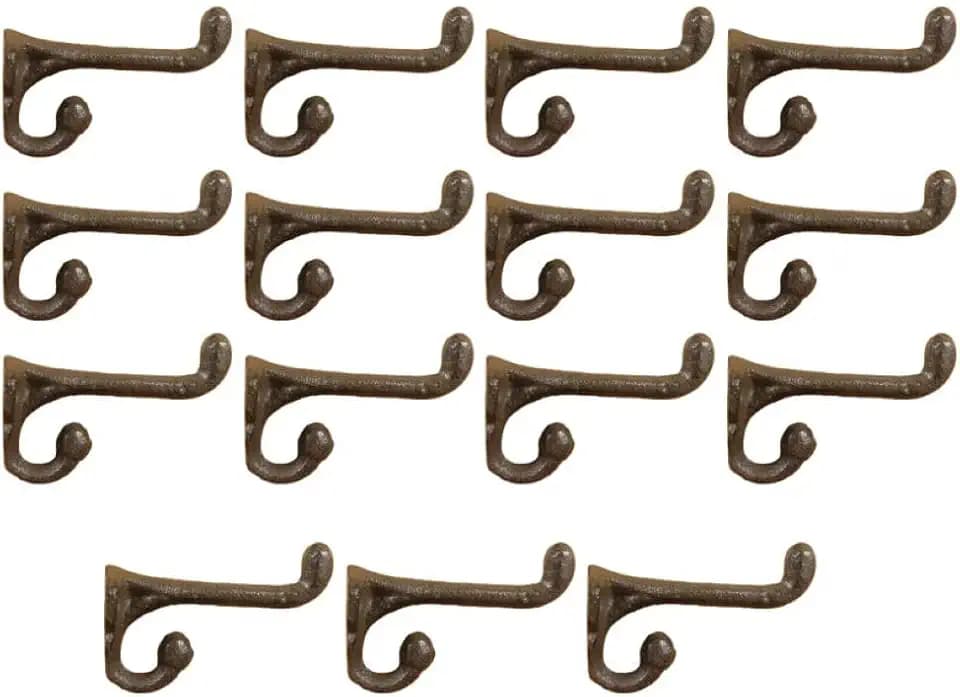 Midwest Craft House 15 Rustic CAST Iron Acorn Hooks Rust 3 1/4" Long Hook Coat HAT WALL Hook LOT