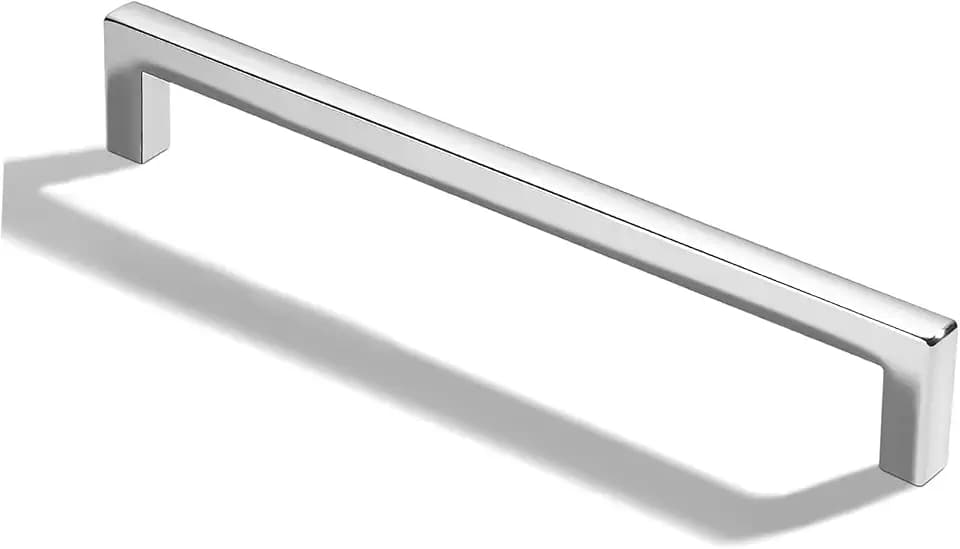 khtumeware 2 Pack 8 inch(203mm) Hole Center Polished Chrome Cabinet Pulls Solid Heavy-Duty Square Cabinet Handles Drawer Pulls Kitchen Cabinet Hardware Kitchen Handle