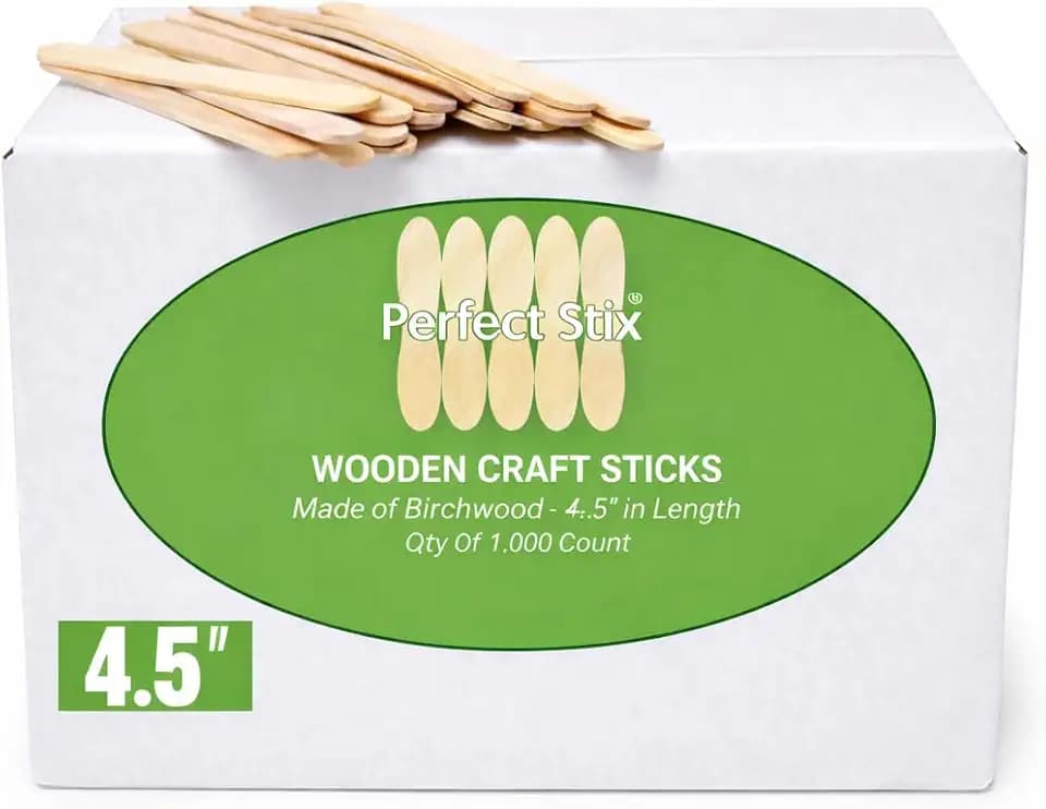 Perfect Stix - PS-114st-1,000 4.5" Craft Sticks/ Ice Cream Sticks/ Natural Wood - Box of 1,000ct