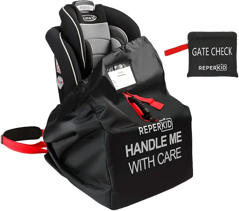 Car Seat Travel Bag for Airplane, Backpack Straps, Fits Most Car Seats