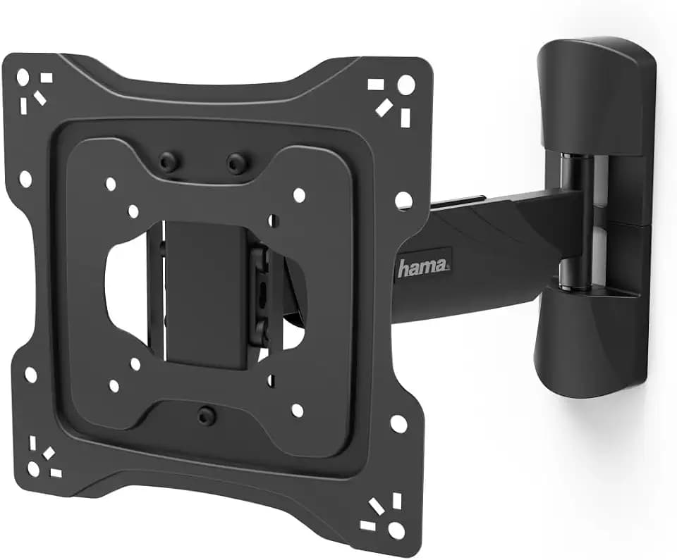Hama TV Wandhalterung schwenkbar, neigbar, mit Diebstahlschutz (TV Wandhalterung 19-48 Zoll, VESA 75x75 bis VESA 200x200, bis 20kg, ideal für den öffentlichen Raum, mit Fischer-Dübeln) schwarz