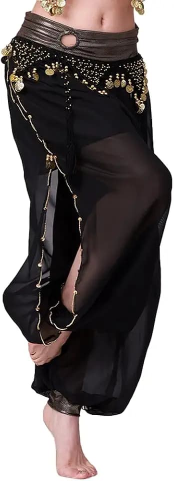 Women Belly Dance Carnival Costume Pants Sequin Shiny Harem Yoga Pants Bloomers Arabic Halloween Trousers for Halloween