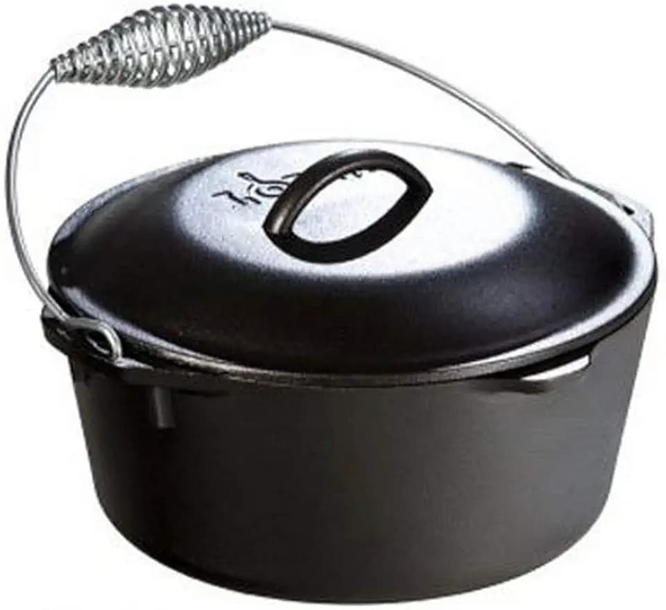 Lodge Pre-Seasoned Cast Iron Dutch Oven with Bail Handle, 5 Quart