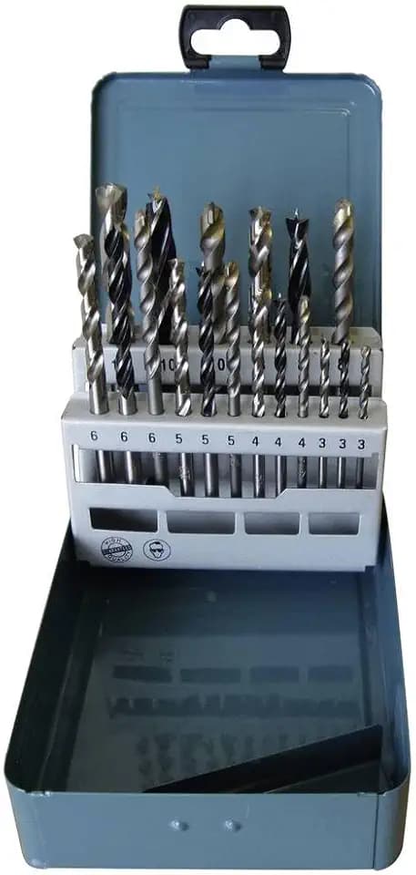 Makita D-46202 Bohrer-Set 18-teilig in Bohrerkassette, für Stein, Metall und Holz, Ø je 3-10 mm, Rundschaft