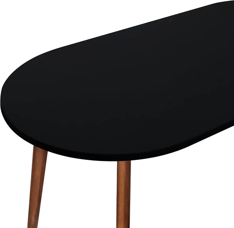 NEWISHER Fitted Oval Tablecloth 42 x 60 Inch Elastic Table Cloth Black