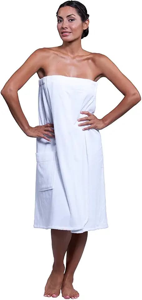 Boca Terry Towel Wrap for Women, 100% Cotton Spa Bath Wrap with Snaps