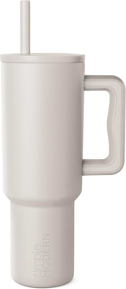 Simple Modern 40oz Leak-Proof Ceramic Lined Tumbler with Handle | Beige