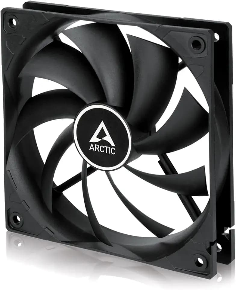 ARCTIC F12 Silent - Besonders leiser 120 mm Gehäuselüfter, Case Fan mit Standardgehäuse, nahezu lautlos, Push- oder Pull Konfiguration möglich, 800 U/min. - Schwarz