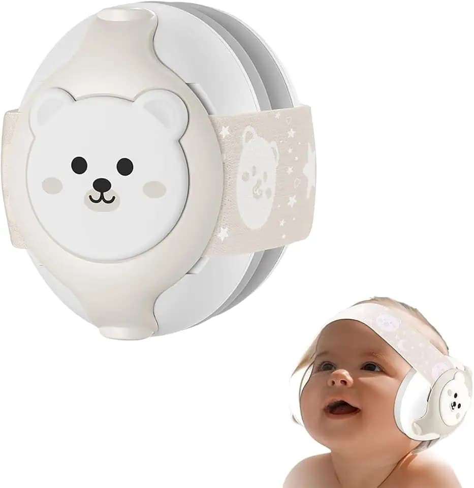 Baby Earmuffs 25dB NRR – Noise Cancelling Headphones for Babies 0-36 Months | Fontanel-Safe Adjustable Headband | Infant Ear Protection for Airplane,Fireworks,Concerts | Foldable with Storage Bag