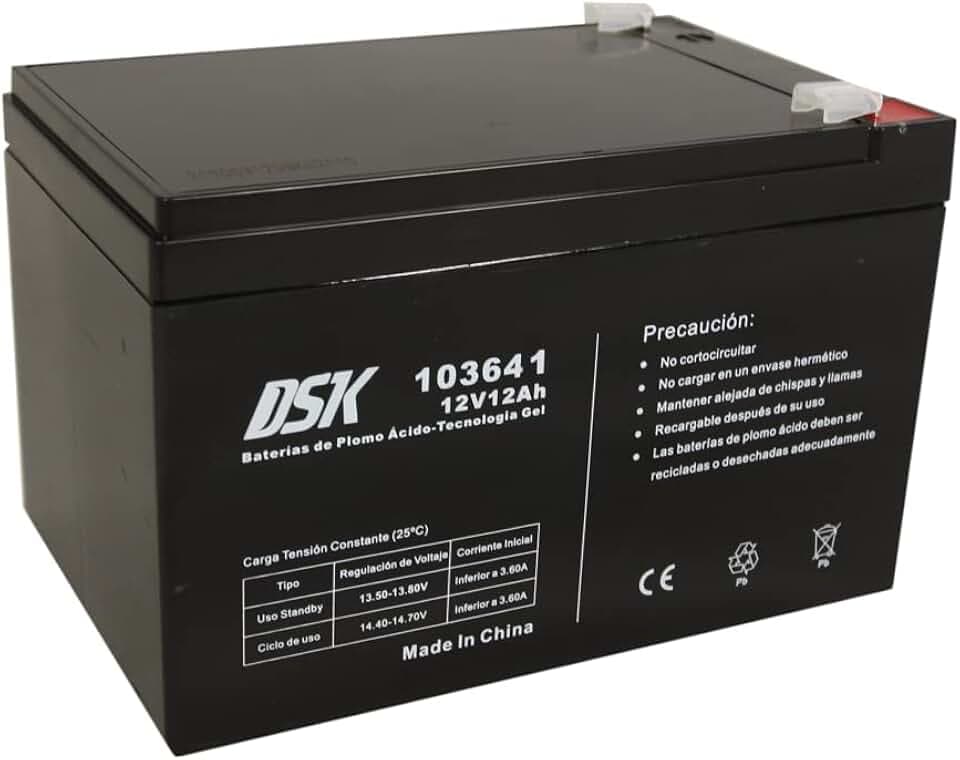 DSK AGM-Batterie 12V 12.0Ah – Wartungsfrei, wiederaufladbar – Universaladapter F1/F2 – Für USV/UPS, Alarmanlagen, Kinderfahrzeuge