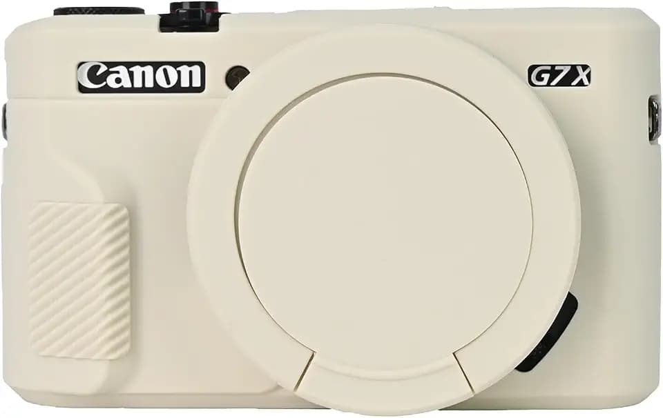 Easy Hood Kameratasche für Canon G7 X Mark II,Silikon Schutzhülle,Beige