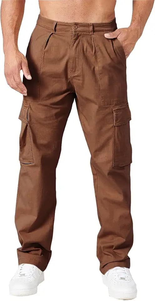 THWEI Cargo Pants for Men Casual Elastic Waist Work Pants