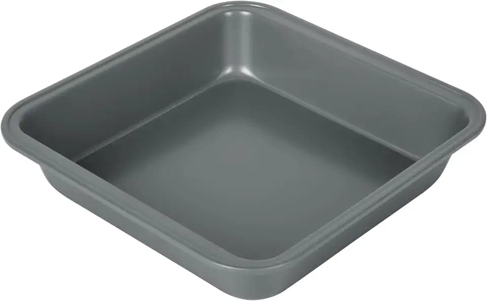9 x 9 Inch Square Brownie Cake Pan, Non-Stick Carbon Steel Pie Pan Bakeware Oven Baking Mold for Cakes, Bread, Pizza 10" x 10" (Black)
