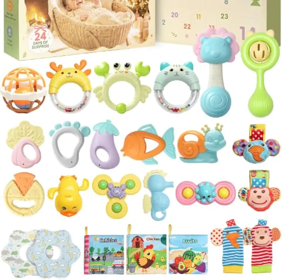 Baby Advent Calendar 2026, 24 Infant Sensory Toys Gift for Baby 3M+