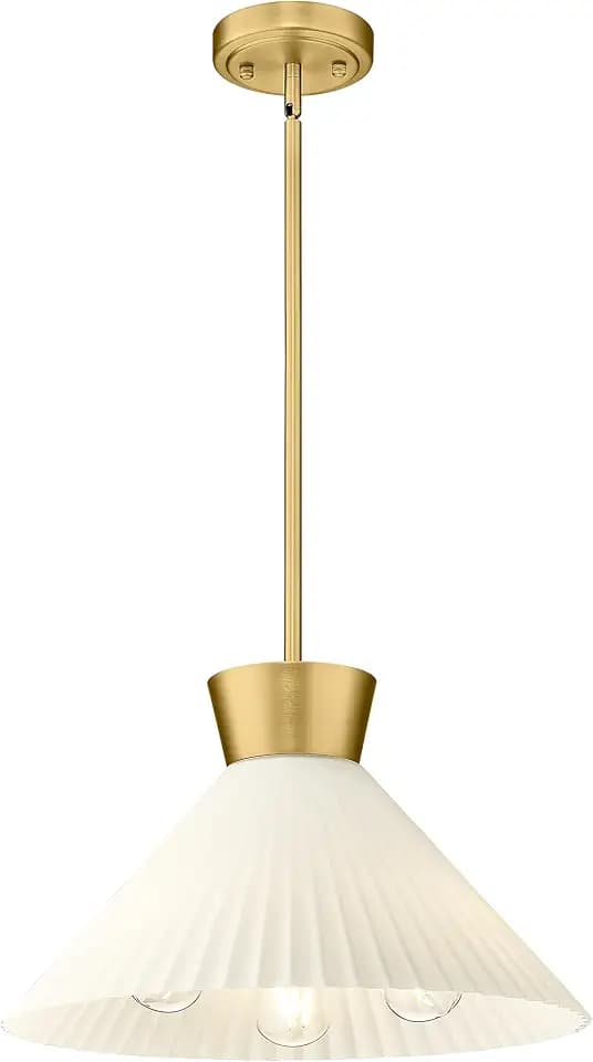 HWH 16-Inch Large Island Lighting, Frosted Striped Glass, 5HZG98MIL-M BG