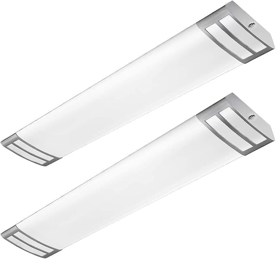 ANTLUX 4ft LED Flush Mount Linear Lights 40W 4500lm Kitchen Light Fixtures, 5000K, 4 Foot led Kitchen Ceiling Light fixtures for Living Room, Laundry, Replace for Fluorescent Version 2 Pack