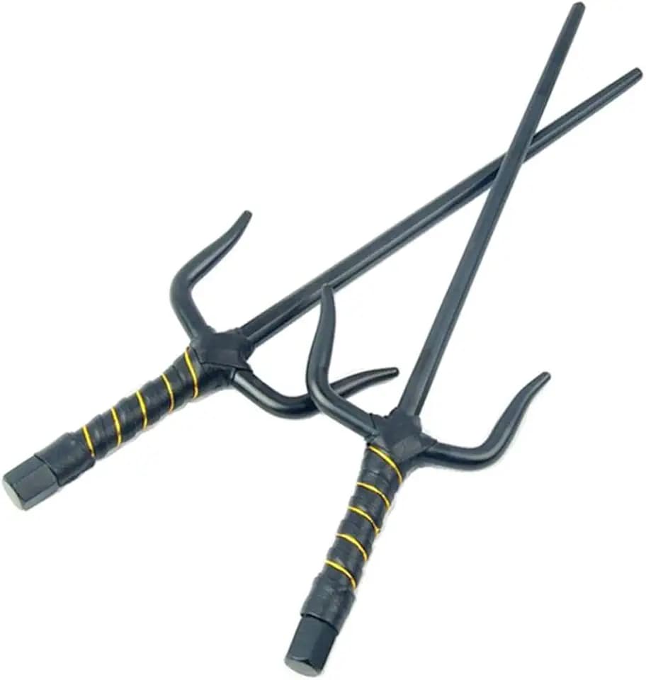 Octagon Metal Martial Arts Sai Multi Size(Black and Silver)