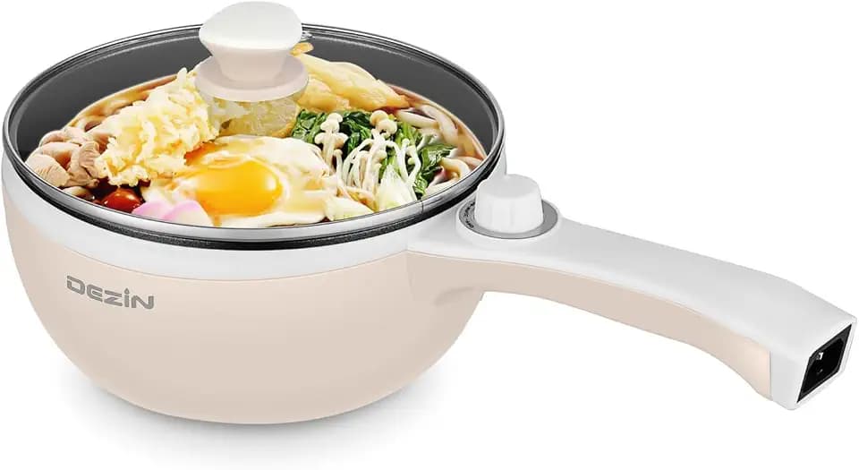 Dezin Electric Pot, 1.5L Non-Stick Portable Hot Pot Electric Upgraded, 700W