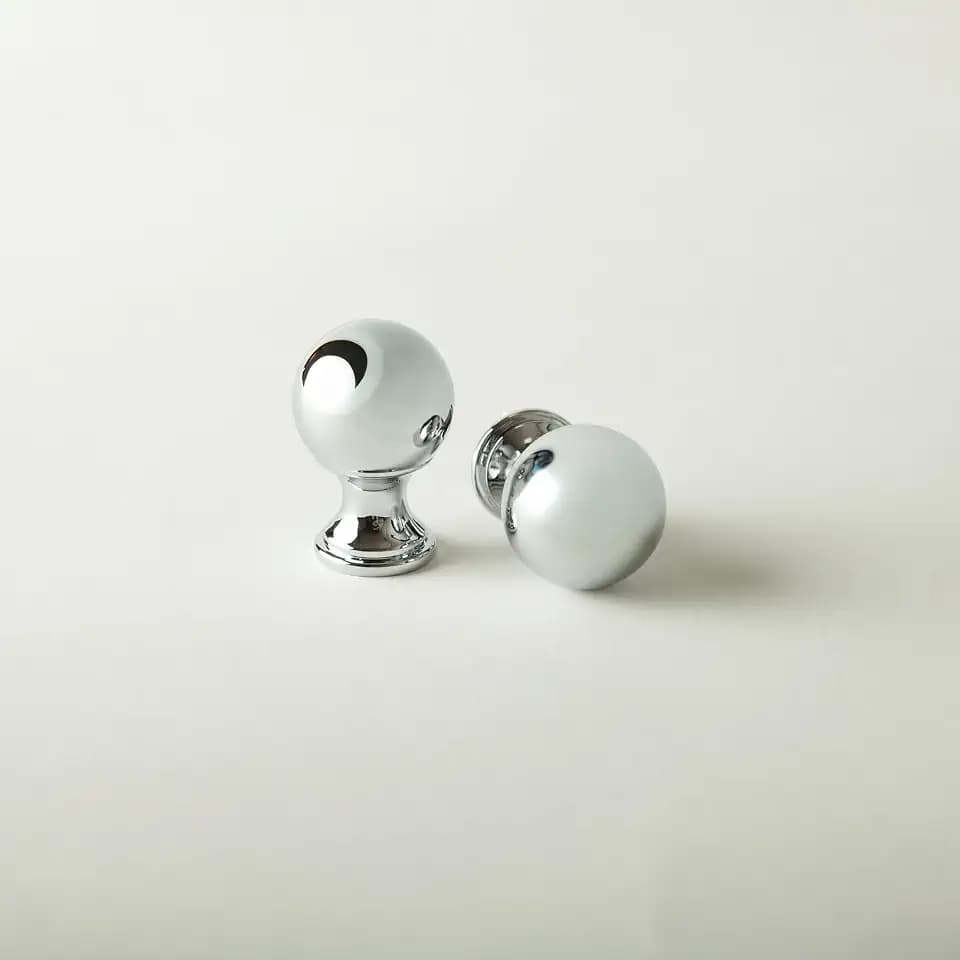 2-Pack Walden Brushed Brass Cabinet Knobs – Silver, Solid Zinc Alloy, Kitchen, Bathroom, Dresser Drawers, Furniture Hardware