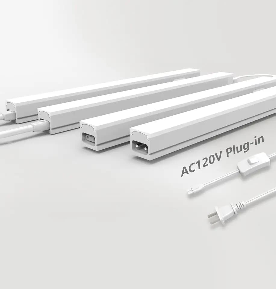 Leetdud Under Cabinet Lighting Plug in, 32 Inch 4 Pcs, Linkable AC120V 3CCT 3000K/4000K/5000K Ultra Slim, LED Under Cabinet Lights for Counter Light, Kitchen, Shelf, Sink, Workshop, Desk, White