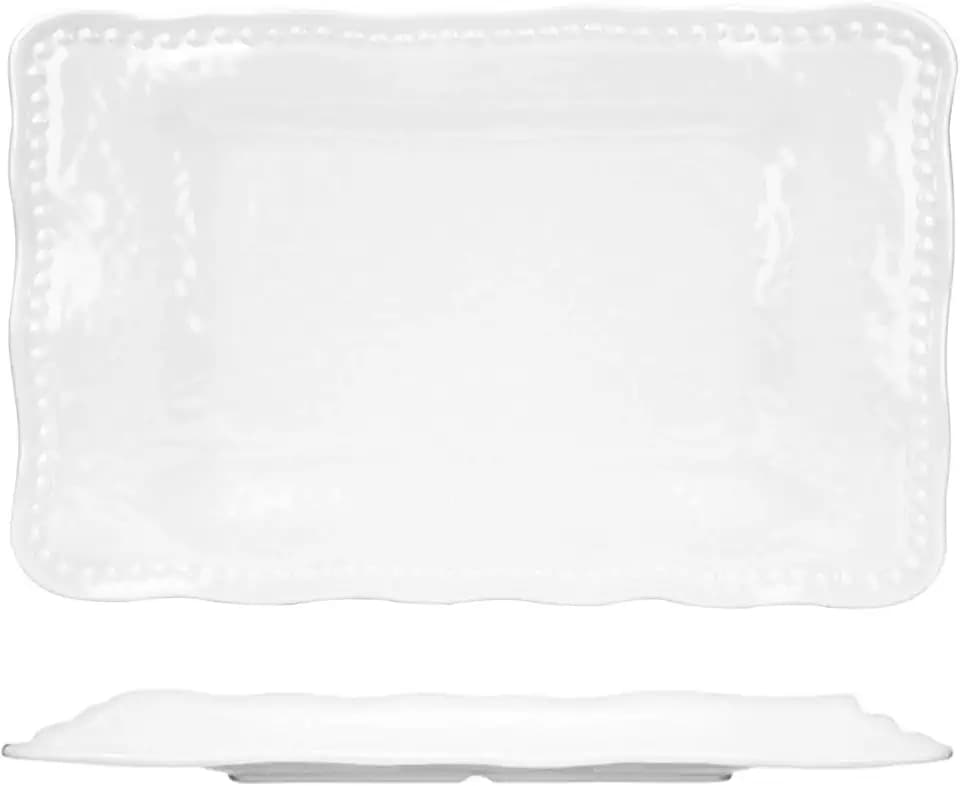 Melamine Trays, 17-inch Serving Trays and Platters, Set of 2 White