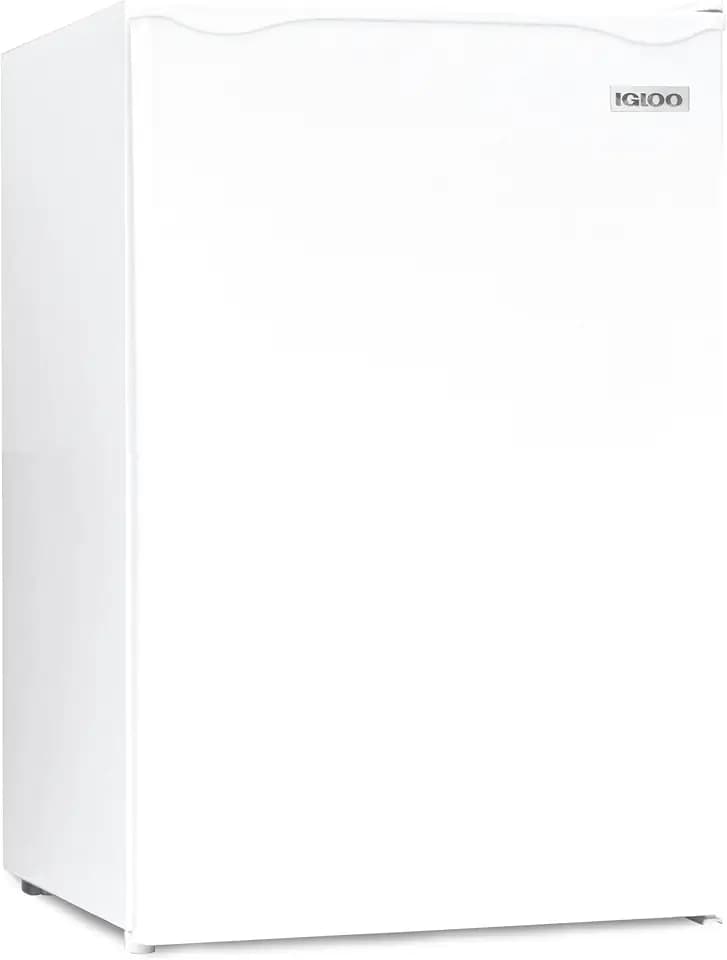 Igloo 2.6 Cu.Ft Mini Fridge with Freezer- Single Door Compact Refrigerator with Glass Shelves for Homes, Dorms & Offices- Keep Snacks, Drinks & Frozen Foods Cool with Temperature Control Fridge- White
