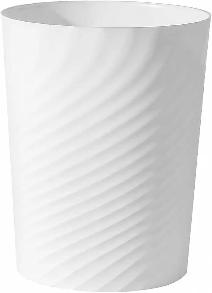 UUJOLY Plastic Small Bathroom Trash Can Wastebasket Garbage Can, White