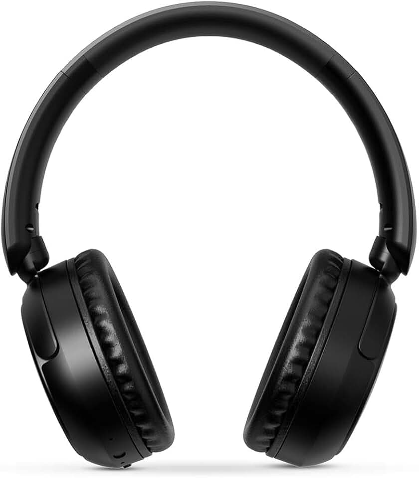 NEDIS Drahtlose Over-Ear-Kopfhörer - max. Batteriespielzeit: 12 Std - Eingebautes Mikro - Drücken Sie Strg - Stimmkontrolle - Lautstärke-Regler - Schwarz
