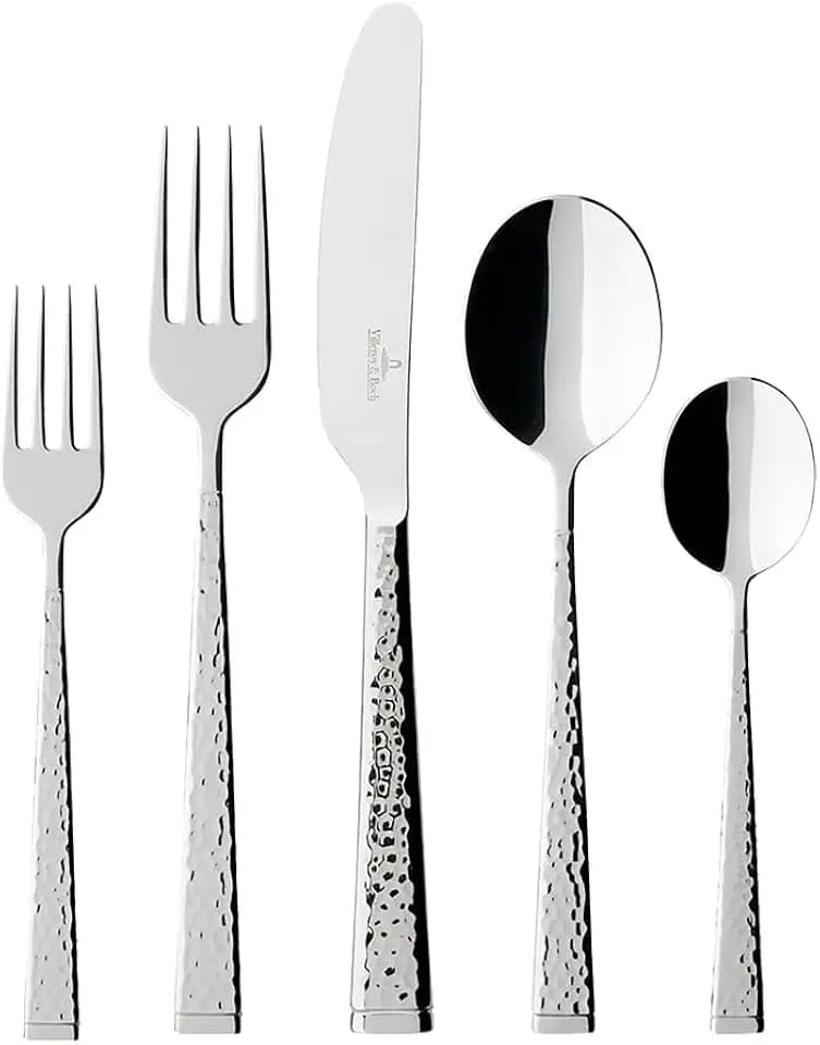 Villeroy & Boch Blacksmith 60-Piece Flatware Set, 18/10 Stainless Steel, Service for 12, Gift Boxed