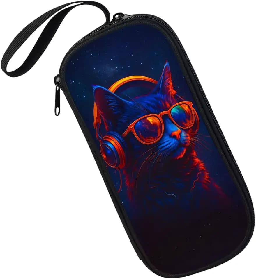Cute Cat Pencil Case Large Capacity with Compartments Pencil Pouch Bag,Aesthetic Desk Stationery Storage Organizer for Teen Girls Boys Kindergarten Primary Middle School Kids Age 6-18 Yrs Old.