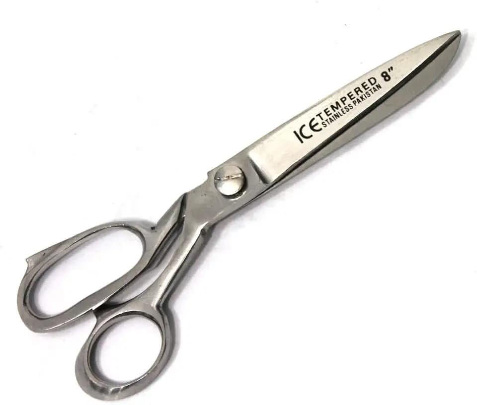 Heavy Duty Tailor Scissors Stainless Steel | Professional Fabric Scissors, Dressmaker Sewing Classic Ultra Sharp Forged Shears | Cut Type Standard Straight | Ice Tempered (8 Inch)
