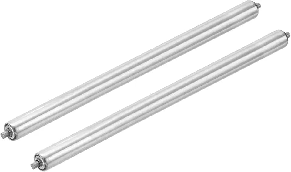 MECCANIXITY Stainless Steel Conveyor Roller 1.5" Diameter 24" Length Gravity Transmission Replacement Part Galvanized End (Silver, Pack of 2)