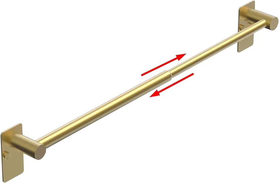 Towel Bar, Adhesive or Drill Wall Mount, Brushed Gold, 1 Pack