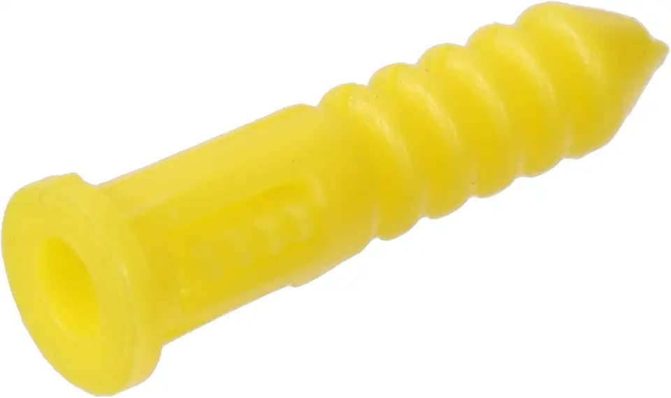 Hillman Ribbed Plastic Wall Anchors, #4-6-8 x 7/8in, 100 Pack, Yellow