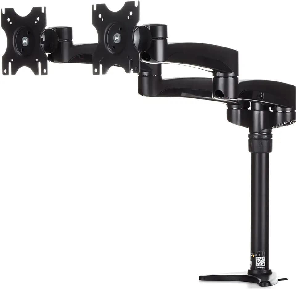 StarTech.com Dual Monitorhalterung mit verstellbaren Armen - Monitor Tischhalterung (12 bis 24") höhenverstellbar mit Kabelführung