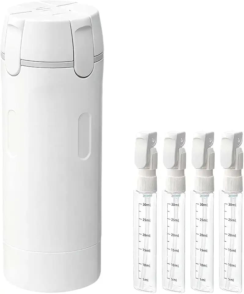4-in-1 Travel Dispenser Bottle,4 Pack 30ML Travel Bottles for Toiletries, Leak Proof Travel Size Containers (White)