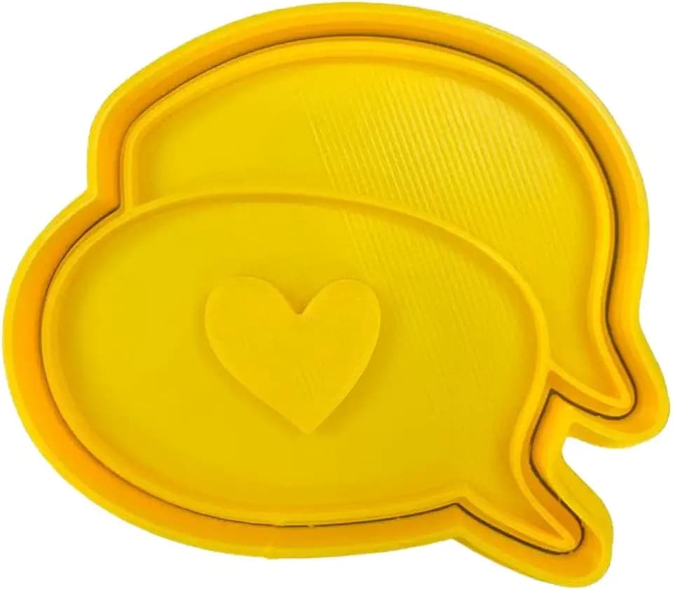 The Cookie Cutter Hub 9cm Wedding Speech Bubbles Cookie Cutter and Matching Embosser for Cookies Biscuits Clay Baking Decoration